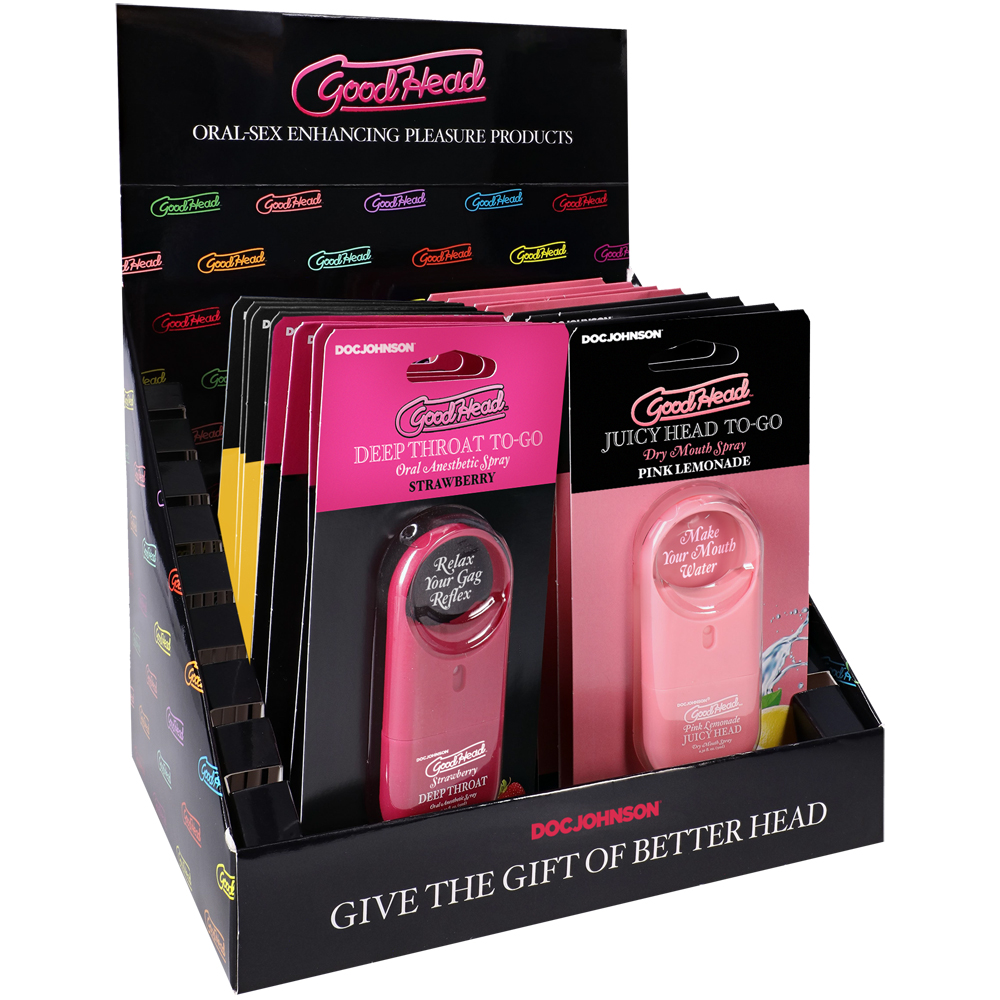 Goodhead Deep Throat & Juicy Head Spray To-Go Display 1 Goodhead Deep Throat & Juicy Head Spray To-Go Display