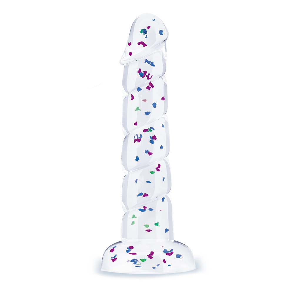 Glittergasm 7.5" Blue Green Purple Swirl Dildo 2 Glittergasm 7.5" Blue Green Purple Swirl Dildo - Image 2