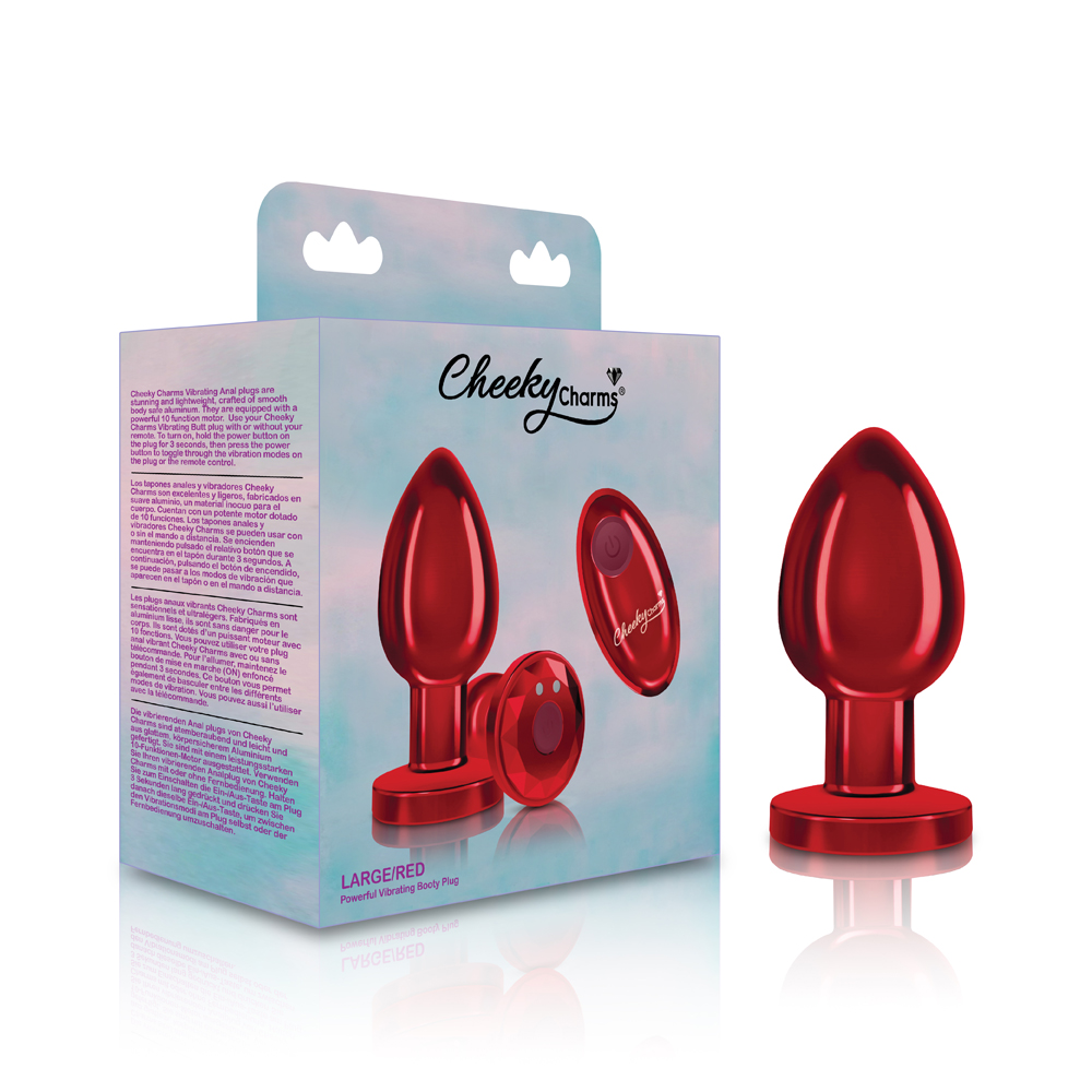 Cheeky Charms Vibrating Butt Plug Red Large 1 Cheeky Charms Vibrating Butt Plug Red Large