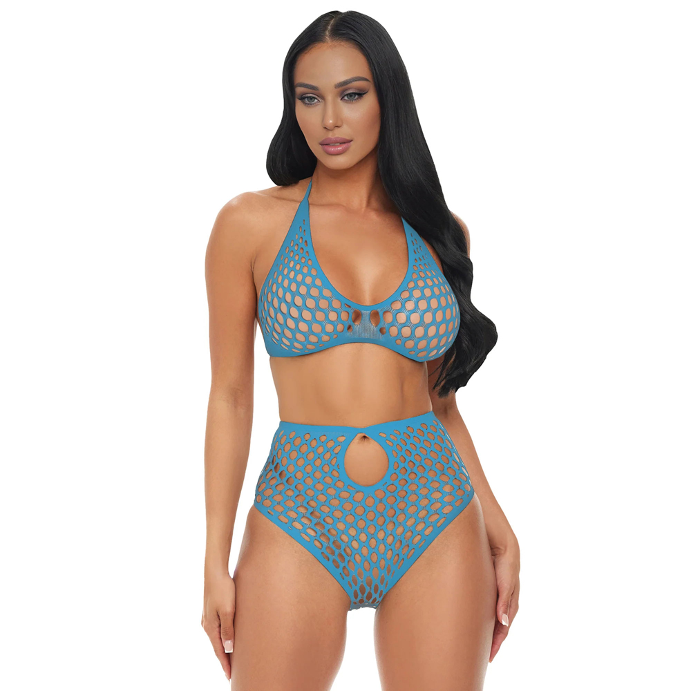Electric Lingerie Blue Dream Fishnet Set O/S 2 Electric Lingerie Blue Dream Fishnet Set O/S - Image 2
