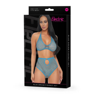 Electric Lingerie Blue Dream Fishnet Set O/S
