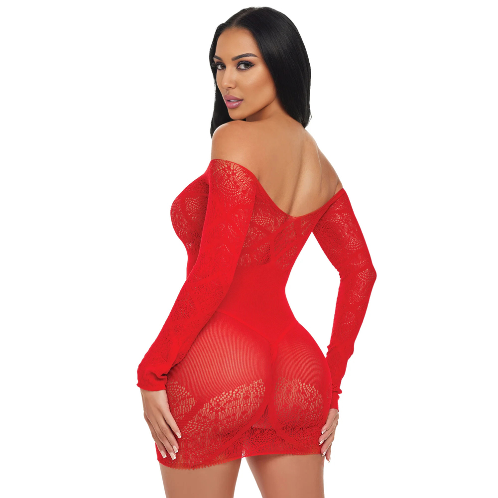 Electric Lingerie Scarlet Seduction Lace & Mesh Dress O/S 3 Electric Lingerie Scarlet Seduction Lace & Mesh Dress O/S - Image 3
