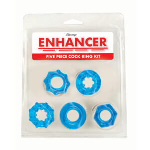 Enhancer Five Piece Cock Ring Set Blue