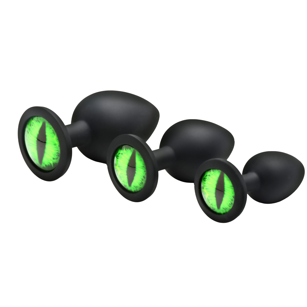 Creature Cocks Creature Green Eye Silicone Butt Plug Set 2 Creature Cocks Creature Green Eye Silicone Butt Plug Set - Image 2