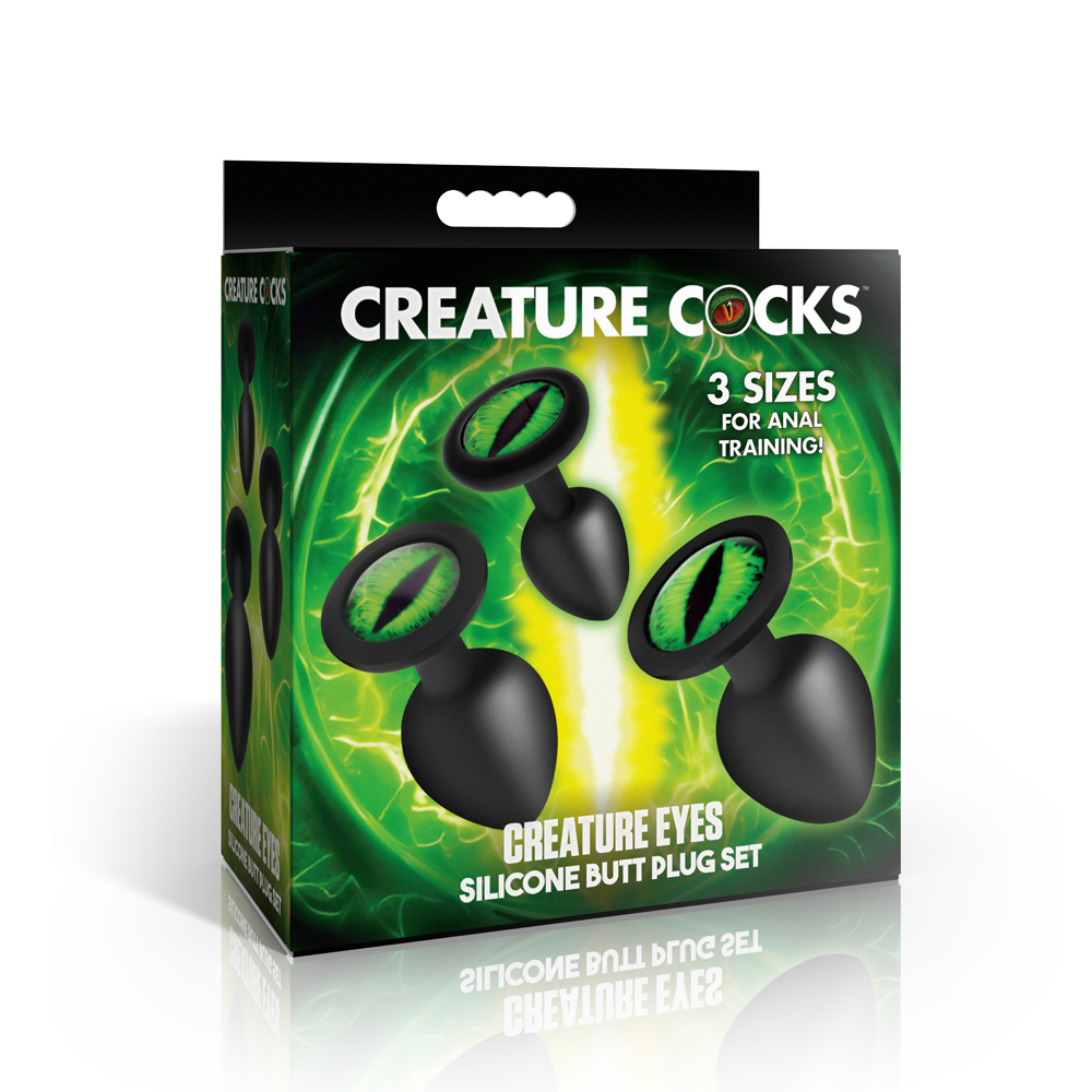 Creature Cocks Creature Green Eye Silicone Butt Plug Set 1 Creature Cocks Creature Green Eye Silicone Butt Plug Set