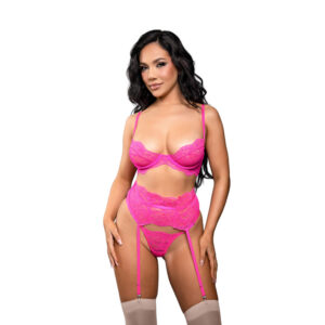 Juliette 3Pc Bra, Garter Belt & Panty M/L (Garment Only - No Box)