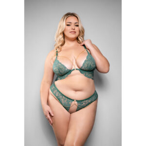 Aerin Chain Detail Bra & Open Panty 1X/2X