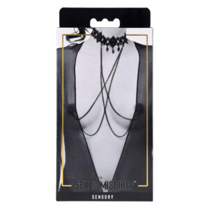 S&M Lace Collar With Nipple Ties