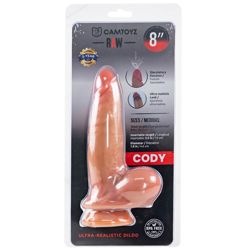 Raw Cody 8" Ultra Realistic Ejaculating Dildo 1 Raw Cody 8" Ultra Realistic Ejaculating Dildo