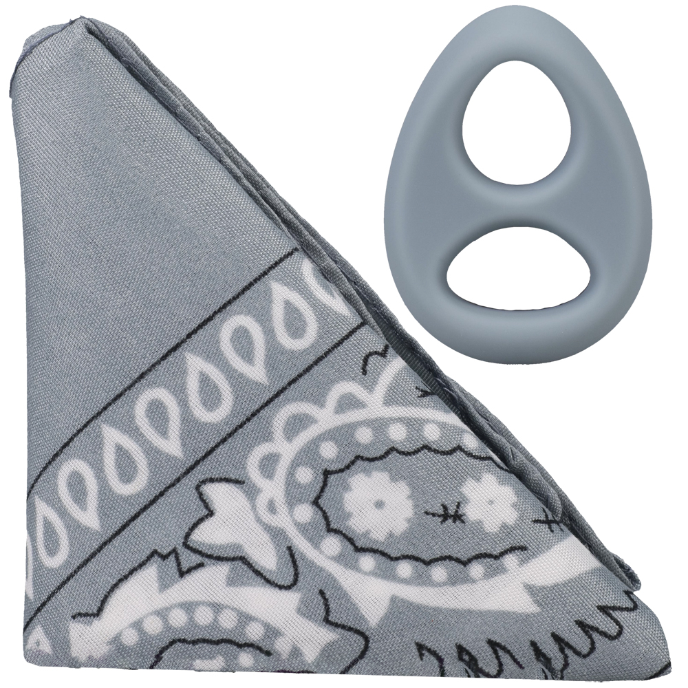 Rock Solid The Code Silicone C-Ring With Bandana Gray/Black 2 Rock Solid The Code Silicone C-Ring With Bandana Gray/Black - Image 2