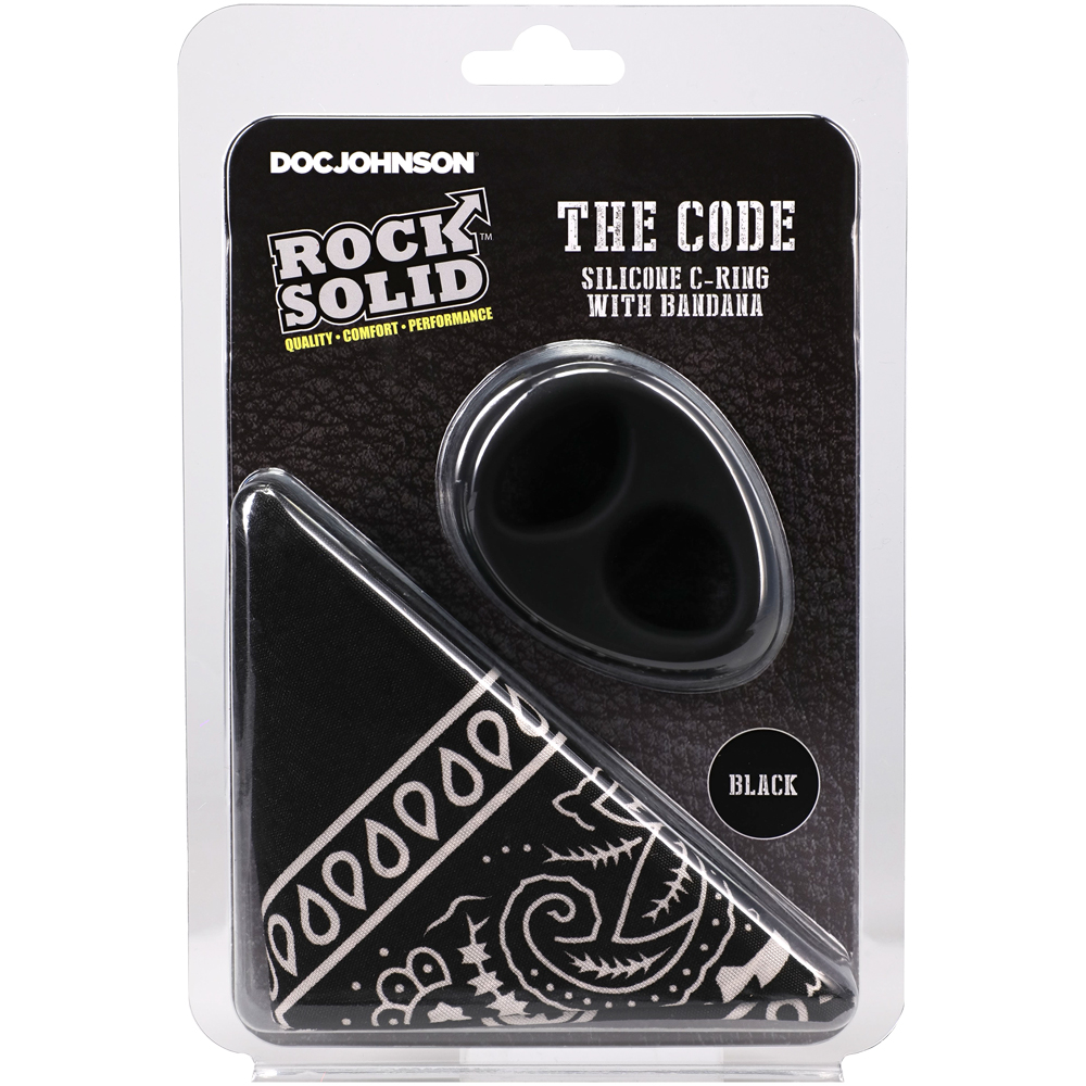 Rock Solid The Code Silicone C-Ring With Bandana Black 1 Rock Solid The Code Silicone C-Ring With Bandana Black