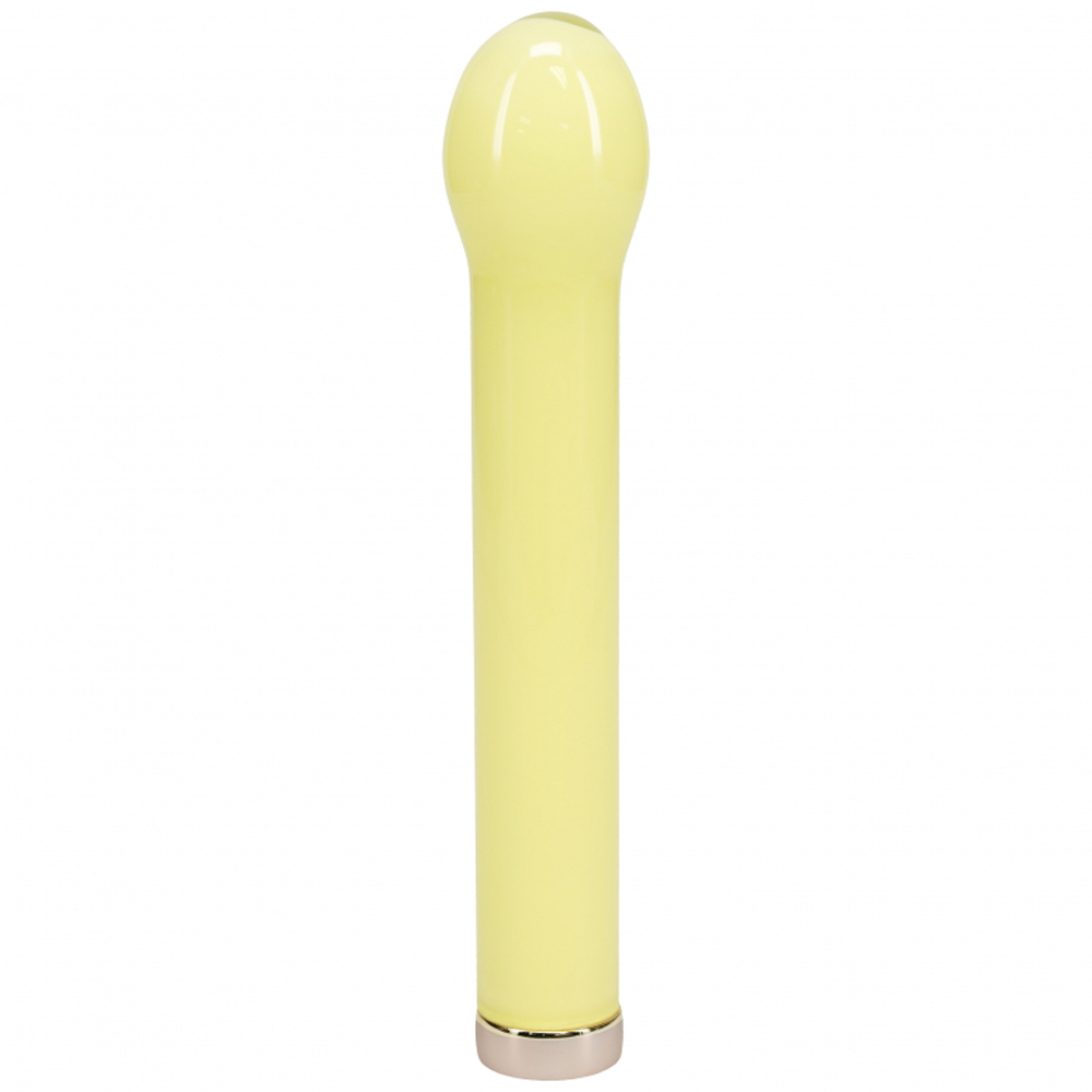 Loveline Celestia 6.3" Bulb Tip Glass Vibrator Yellow 2 Loveline Celestia 6.3" Bulb Tip Glass Vibrator Yellow - Image 2