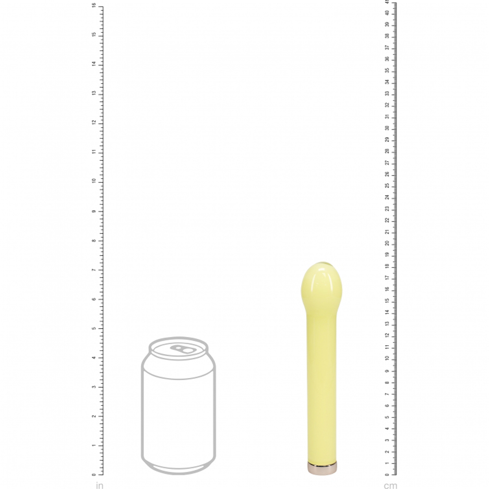 Loveline Celestia 6.3" Bulb Tip Glass Vibrator Yellow 3 Loveline Celestia 6.3" Bulb Tip Glass Vibrator Yellow - Image 3