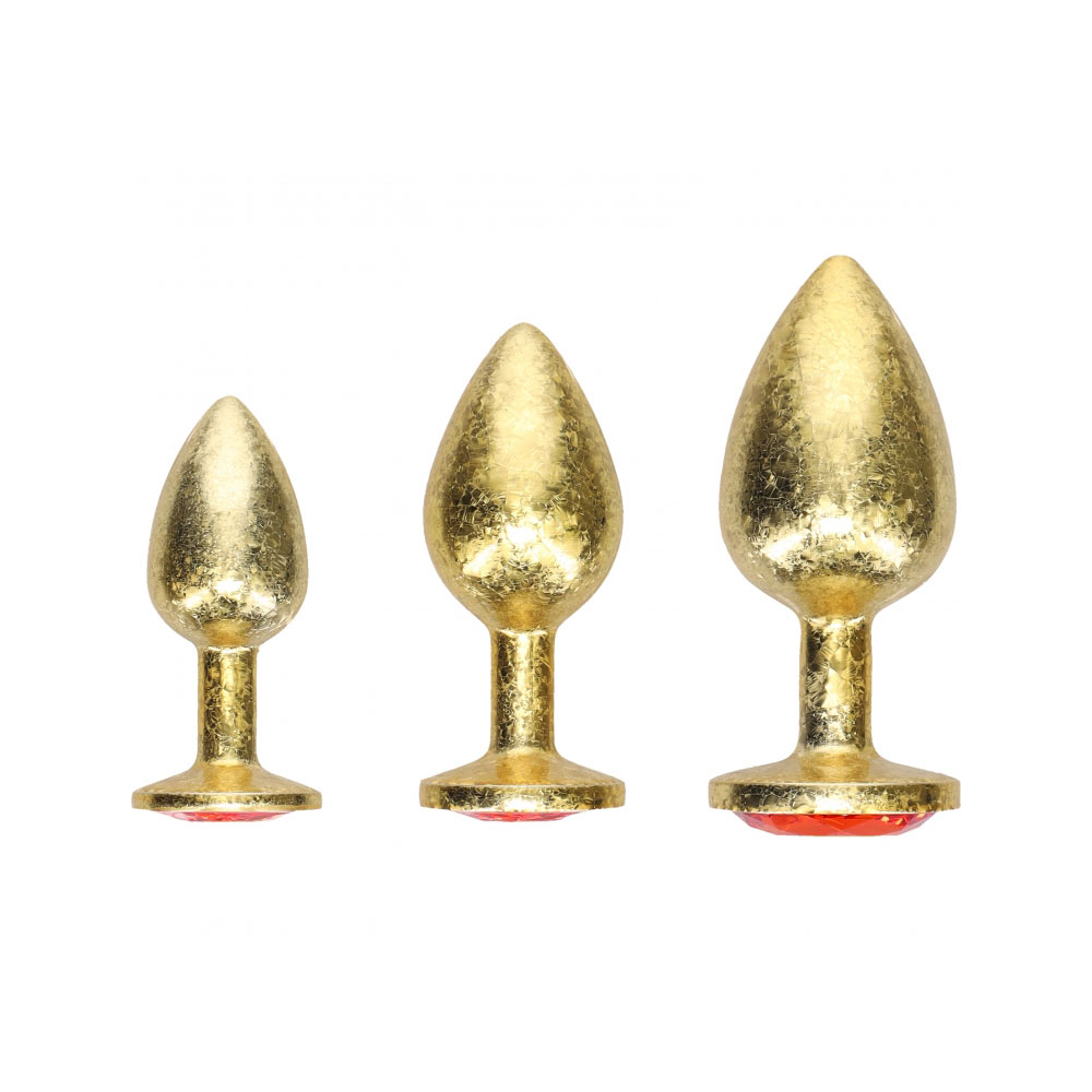 Ouch! Milan Collection Metal Anal Plug Set Gold 3 Ouch! Milan Collection Metal Anal Plug Set Gold - Image 3