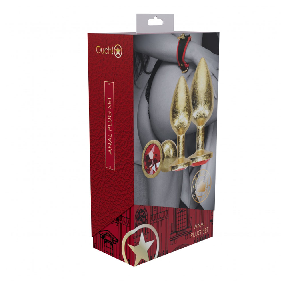 Ouch! Milan Collection Metal Anal Plug Set Gold 1 Ouch! Milan Collection Metal Anal Plug Set Gold