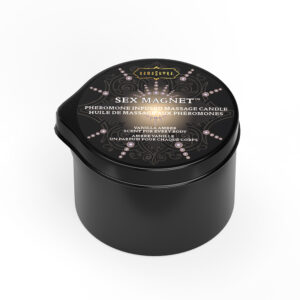 Sex Magnet Massage Candle W/Pour Spout Vanilla Amber 2 oz.