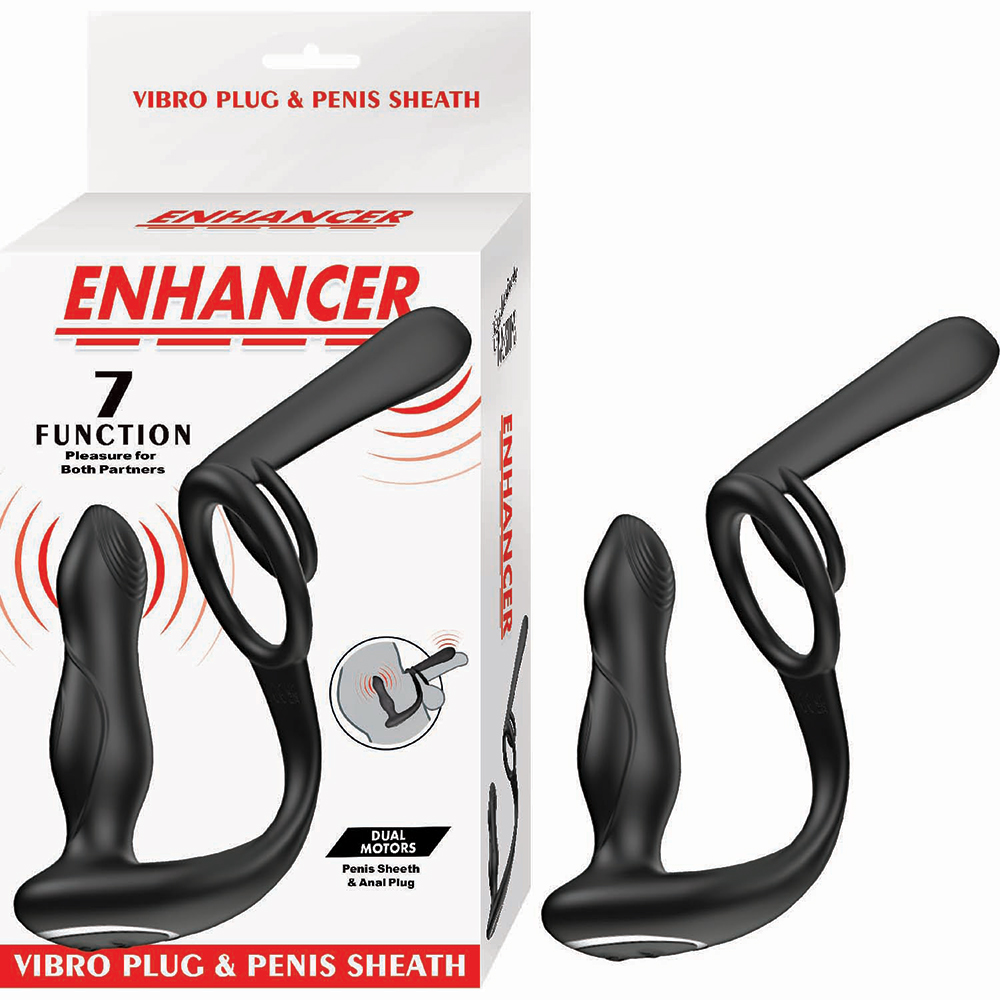 Enhancer Vibro Plug & Penis Sheath Black 1 Enhancer Vibro Plug & Penis Sheath Black
