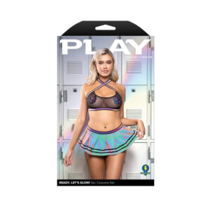 Ready, Let'S Glow! 4Pc Cheerleader Costume Set L/Xl