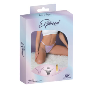 Pheromone Panties Tanga Panty 2pk Lilac & Black S/M
