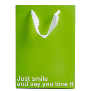 Just Smile & Say You Love It Color Gift Bag Green