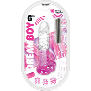 Wet Dreams Dream Boy Jelly Dildo Clear/Magenta Gradient 6"