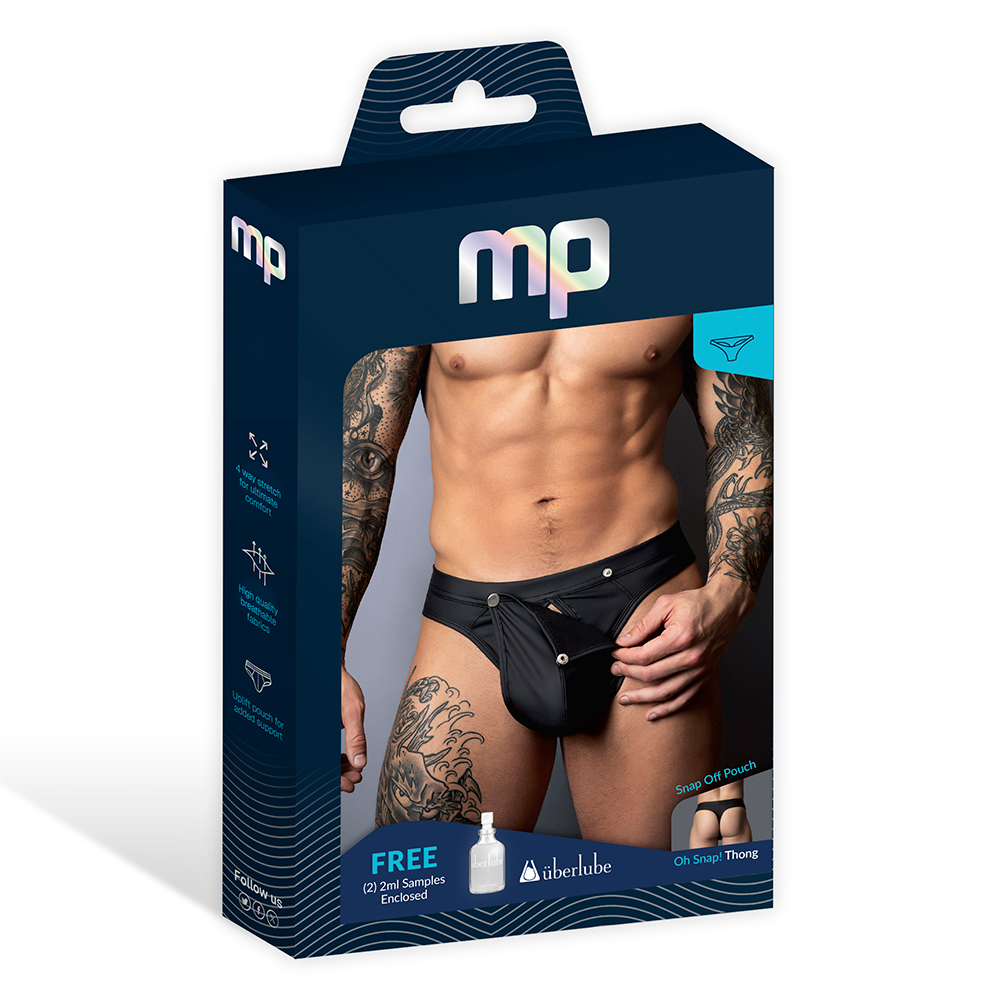 Oh Snap! Snap Off Thong Black S/M 1 Oh Snap! Snap Off Thong Black S/M