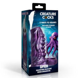 Creature Cocks Tentacle Squirting Silicone Penis Enhancer Purple