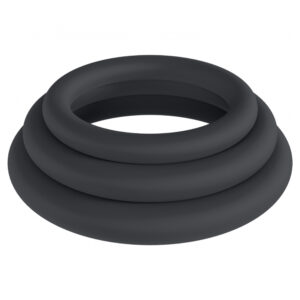 Levelz Classic Silicone Cock Ring Set XS/S/M Black