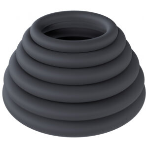 Levelz Classic Silicone Cock Ring Set Of 6 Black