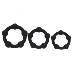 Levelz Beaded Silicone Cock Ring Set 35mm/40mm/45mm Teal