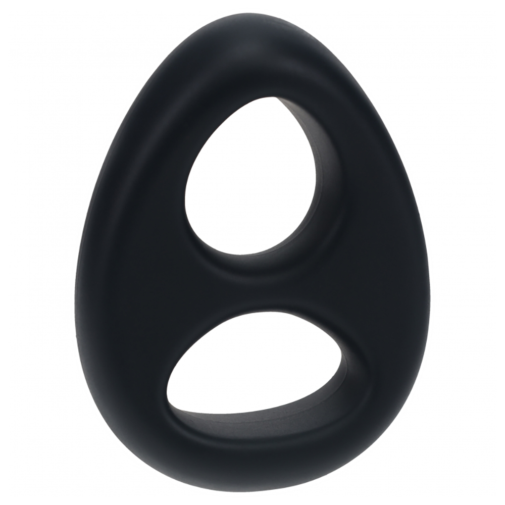 Levelz Double Liquid Silicone Cock & Ball Ring Black 1 Levelz Double Liquid Silicone Cock & Ball Ring Black