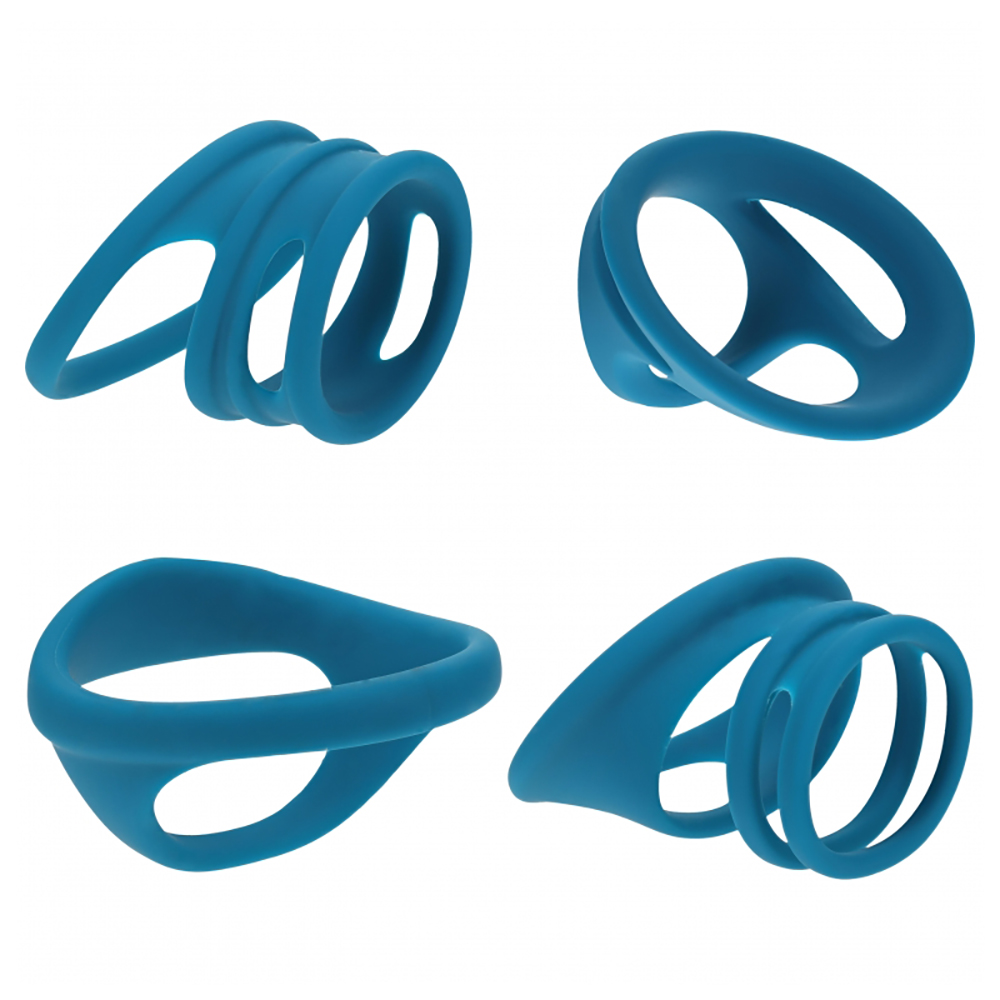 Levelz Set Of 4 Silicone Cock & Ball Rings Teal 1 Levelz Set Of 4 Silicone Cock & Ball Rings Teal