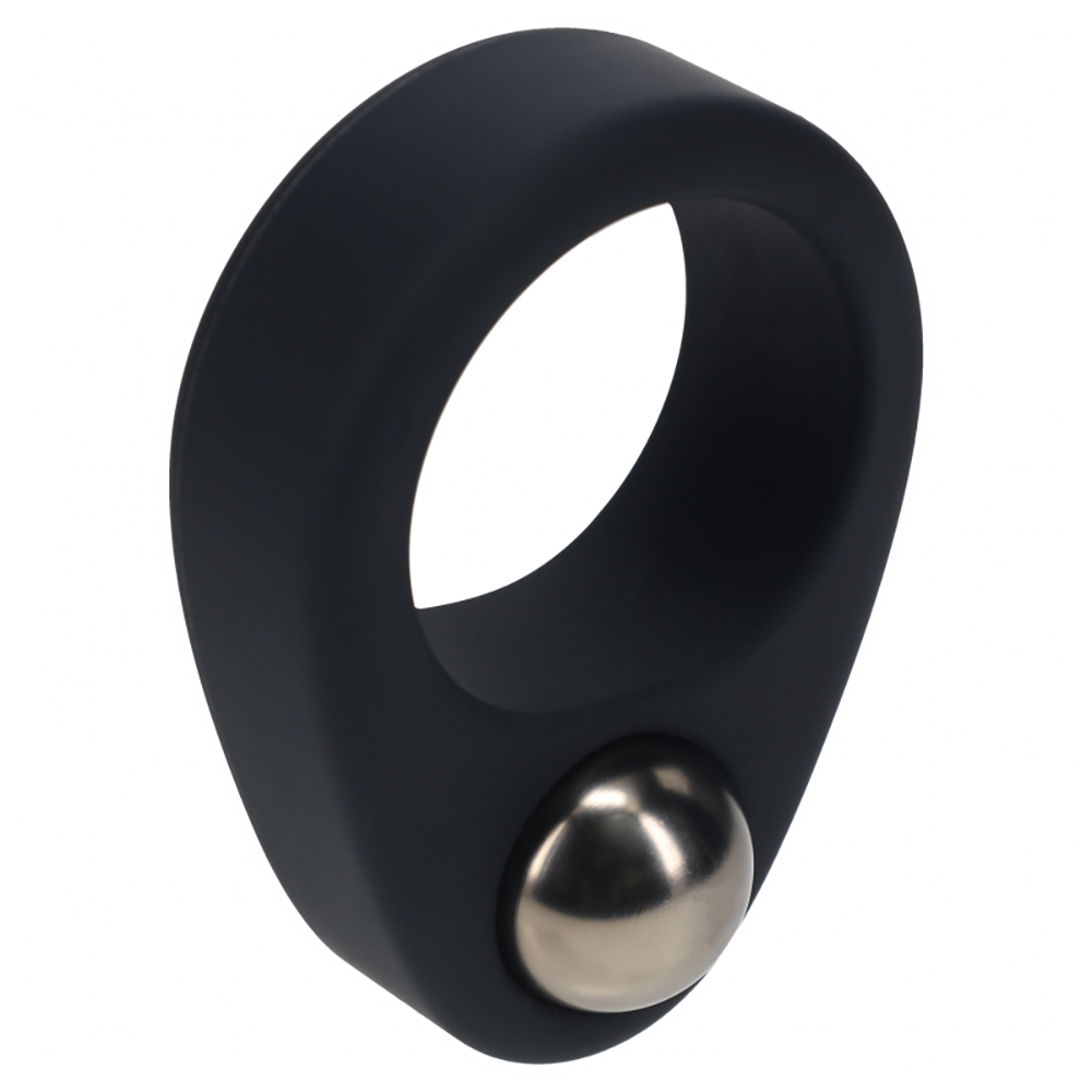 Levelz Liquid Silicone Single Weighted Ball Cock Ring Black 1 Levelz Liquid Silicone Single Weighted Ball Cock Ring Black