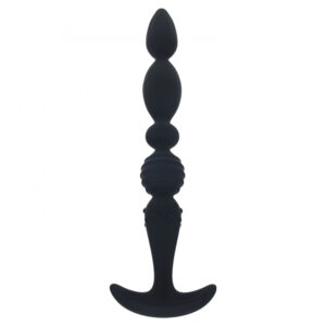 Levelz Multi Textured Silicone Flared Anal Probe Black