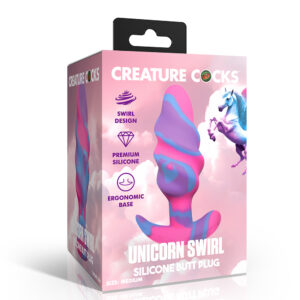 Creature Cocks Unicorn Swirl Silicone Butt Plug Large