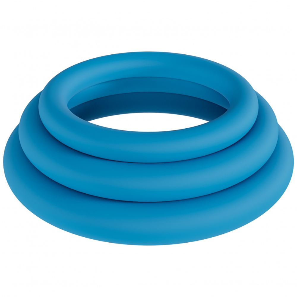 Levelz Classic Silicone Cock Ring Set L/XL/XXL Teal 2 Levelz Classic Silicone Cock Ring Set L/XL/XXL Teal - Image 2