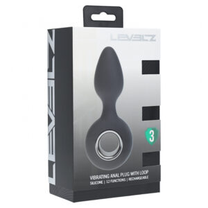 Levelz Vibrating Silicone Anal Plug With Loop Black