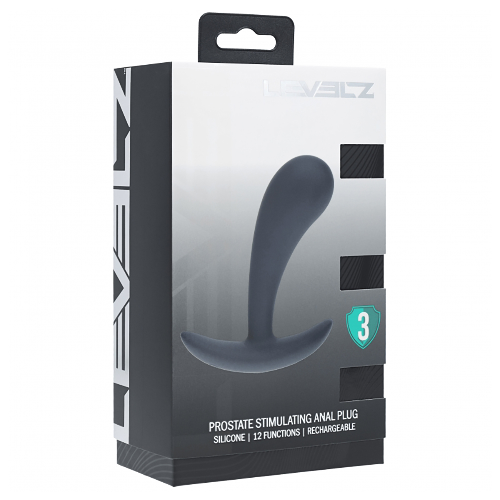 Levelz Vibrating Silicone Prostate Stimulator Anal Plug Medium Black 1 Levelz Vibrating Silicone Prostate Stimulator Anal Plug Medium Black