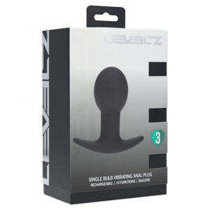 Levelz Single Bulb Vibrating Silicone Anal Plug Black
