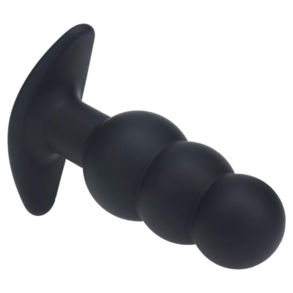 Levelz Tri Bulb Vibrating Silicone Anal Plug Black 2 Levelz Tri Bulb Vibrating Silicone Anal Plug Black - Image 2