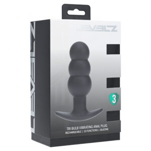 Levelz Tri Bulb Vibrating Silicone Anal Plug Black