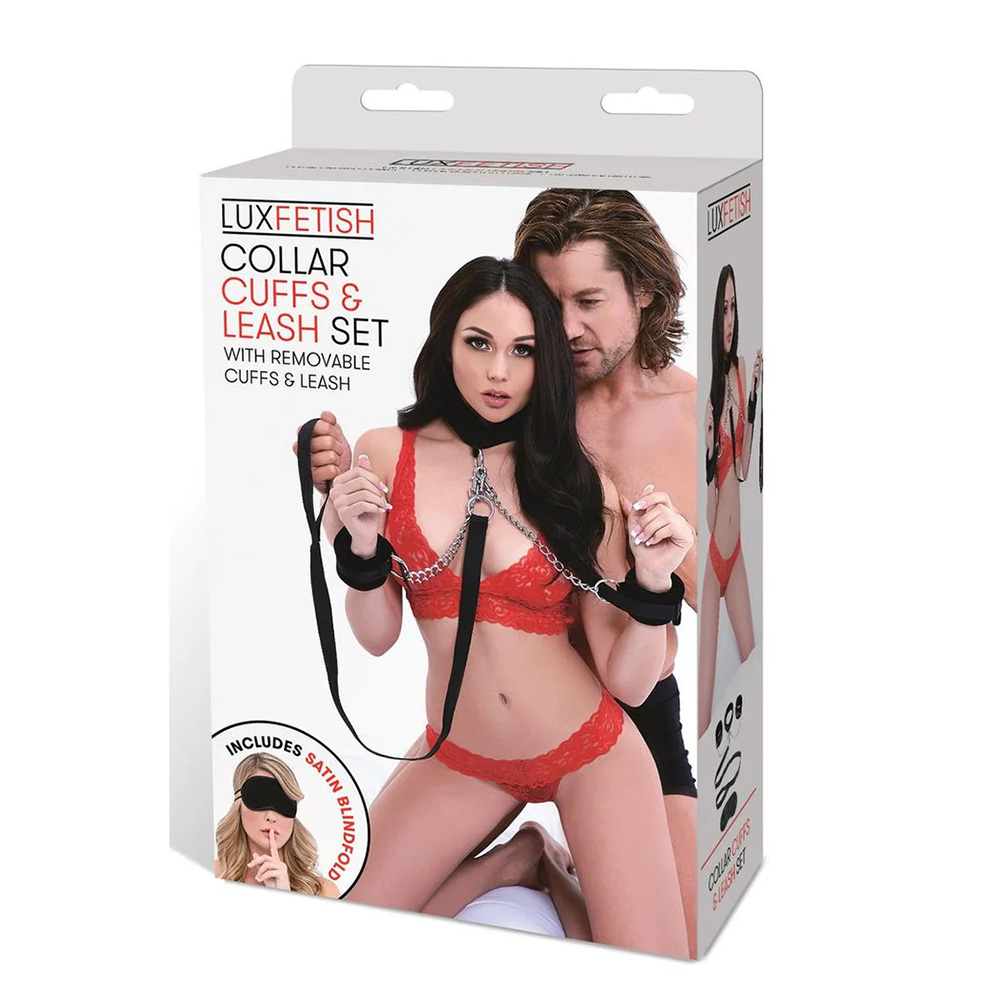 Collar Cuffs & Leash Set With Removable Cuffs & Leash 1 Collar Cuffs & Leash Set With Removable Cuffs & Leash