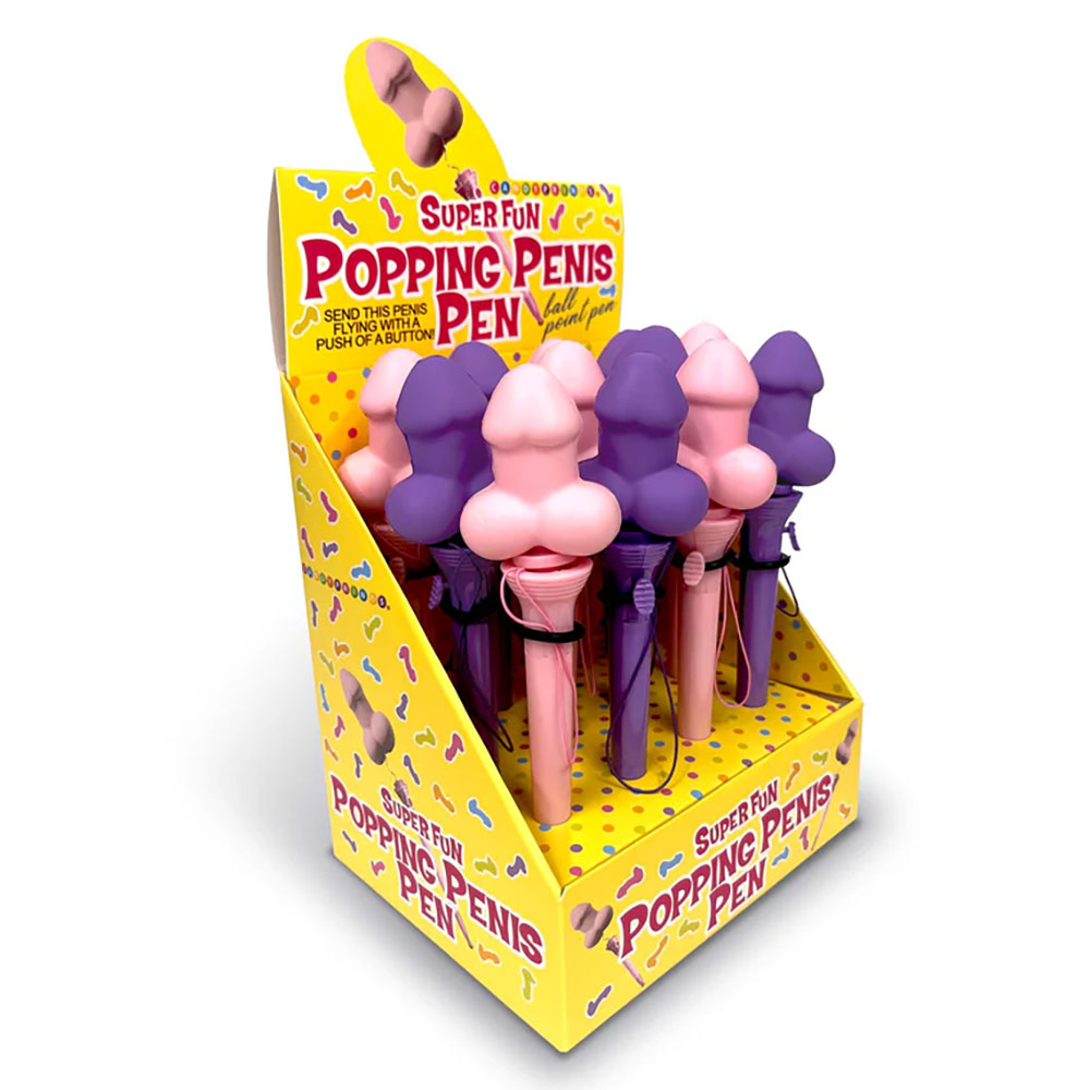 Super Fun Popping Penis Pen 12pc Display 1 Super Fun Popping Penis Pen 12pc Display