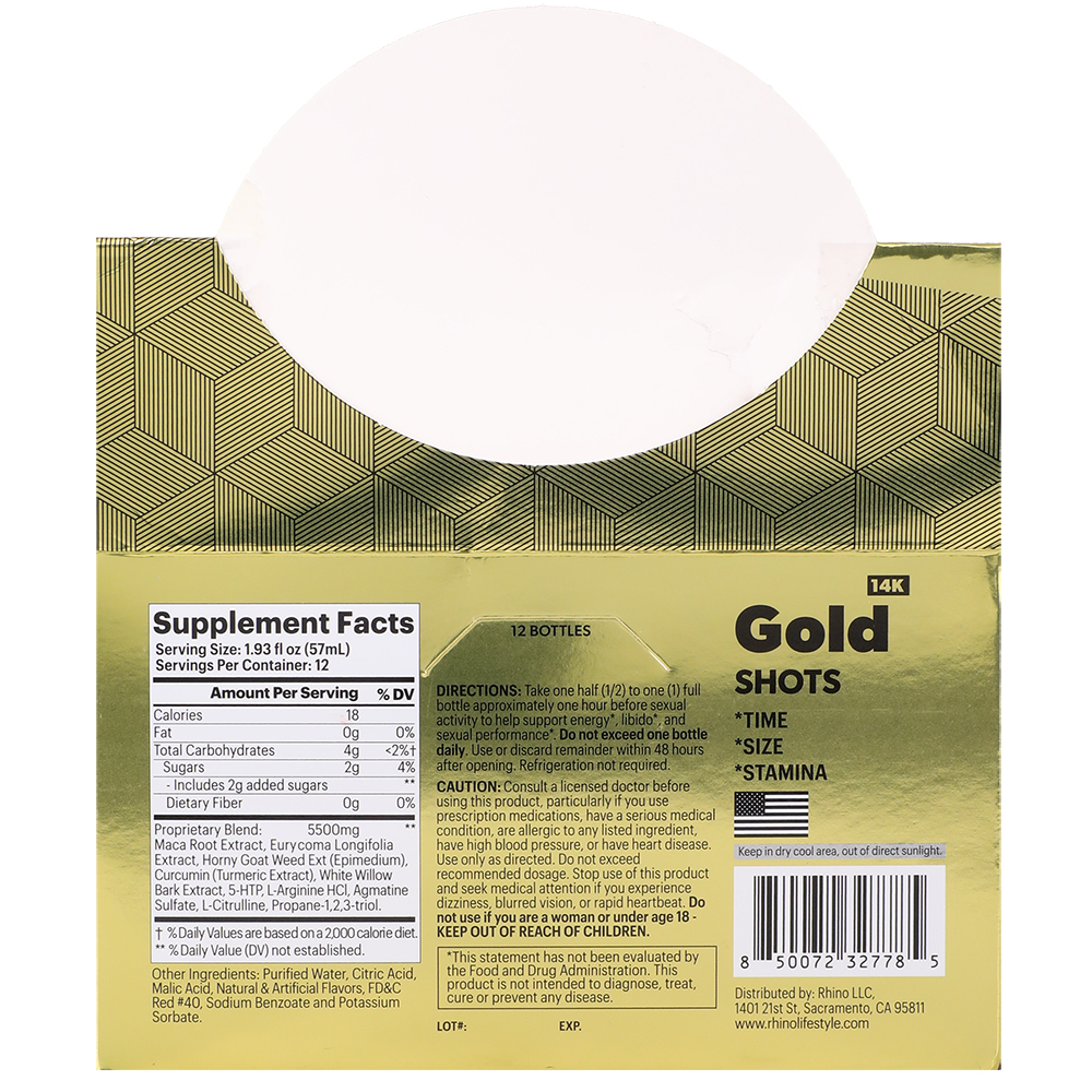 Rhino 14K Gold Liquid Shots 12 Pack Display DJ 3 Rhino 14K Gold Liquid Shots 12 Pack Display DJ - Image 3