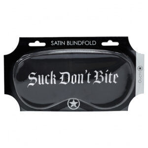 Ouch! Suck Don't Bite Printed Mask Satin Black
