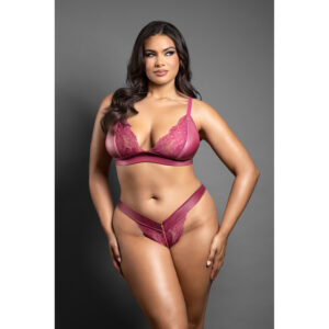 Queen Zipper Bralette & Panty Queen Size