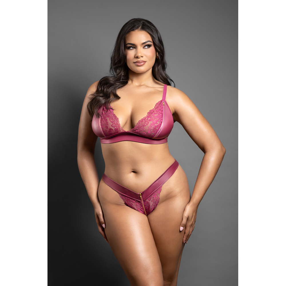 Queen Zipper Bralette & Panty Queen Size 1 Queen Zipper Bralette & Panty Queen Size