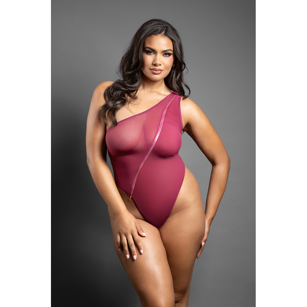 Queen Crotchless Asymmetrical Zipper Teddy Queen Size 2 Queen Crotchless Asymmetrical Zipper Teddy Queen Size - Image 2