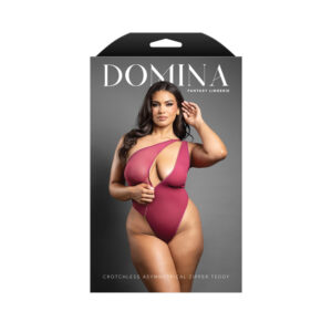 Queen Crotchless Asymmetrical Zipper Teddy Queen Size