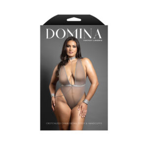 Queen Crotchless Chain Detail Teddy & Handcuffs Queen Size